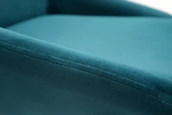 Miliboo Chaise Design-Chaises design en tissu velours bleu pétrole et métal noir (lot de 2) HOLO