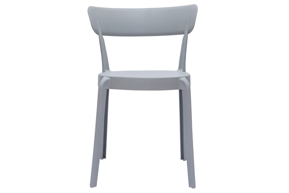 Miliboo Chaise De Jardin-Chaises design gris clair empilables intérieur - extérieur (lot de 2) RIOS