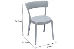 Miliboo Chaise De Jardin-Chaises design gris clair empilables intérieur - extérieur (lot de 2) RIOS