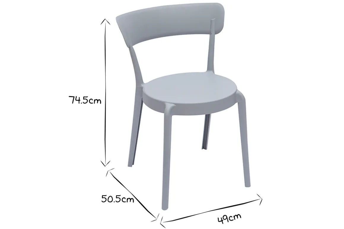Miliboo Chaise De Jardin-Chaises design gris clair empilables intérieur - extérieur (lot de 2) RIOS
