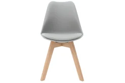 Miliboo Chaise Design-Chaises design gris et bois clair massif (lot de 2) PAULINE