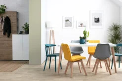 Miliboo Chaise Design-Chaises design gris et bois clair massif (lot de 2) PAULINE