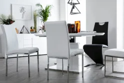 Miliboo Chaise Design-Chaises design gris et métal acier chromé (lot de 2) SIMEA