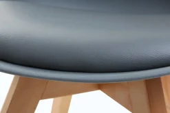 Miliboo Chaise Design-Chaises design grises avec pieds bois clair massif (lot de 2) PAULINE