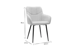 Miliboo Chaise Design-Chaises design matelassées en tissu velours texturé gris et métal noir (lot de 2) MONTERO