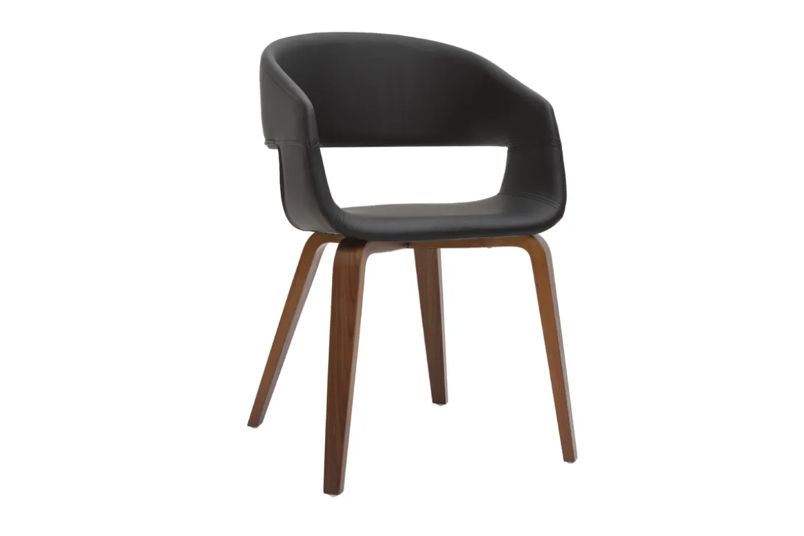 Miliboo Chaise Design-Chaises design noir et bois foncé (lot de 2) SLAM