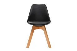 Miliboo Chaise Design-Chaises design noir et bois clair massif (lot de 2) PAULINE