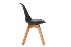 Miliboo Chaise Design-Chaises design noir et bois clair massif (lot de 2) PAULINE