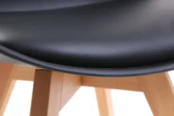 Miliboo Chaise Design-Chaises design noir et bois clair massif (lot de 2) PAULINE