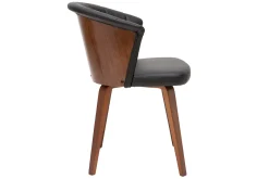 Miliboo Chaise Design-Chaises design noir et bois foncé noyer (lot de 2 ) ALBIN