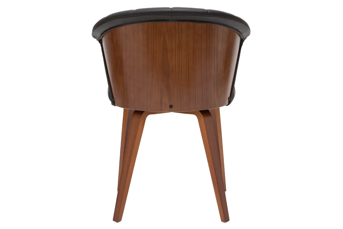 Miliboo Chaise Design-Chaises design noir et bois foncé noyer (lot de 2 ) ALBIN