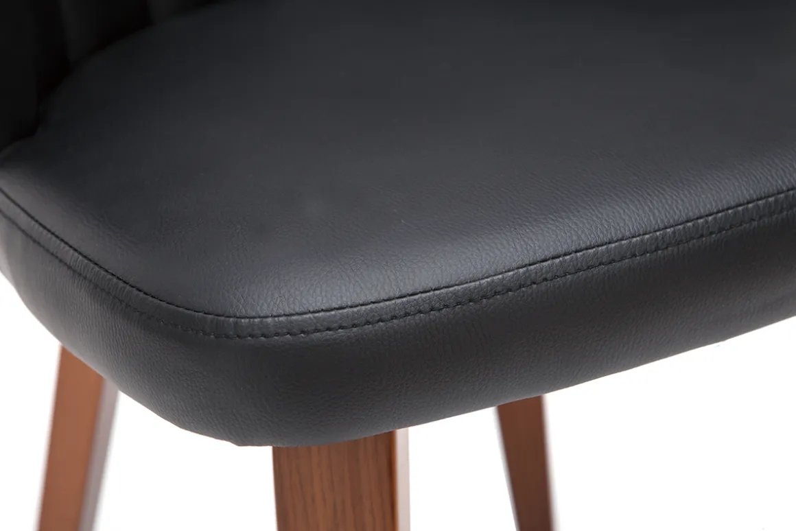 Miliboo Chaise Design-Chaises design noir et bois foncé noyer (lot de 2 ) ALBIN