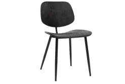 Miliboo Chaise Design|Chaise En Bois-Chaises design noire en bois noir et métal (lot de 2) TOBIAS