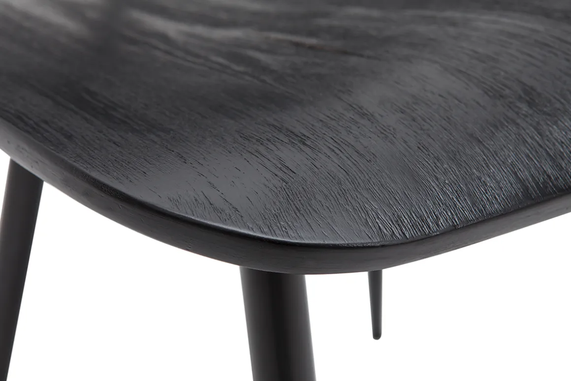 Miliboo Chaise Design|Chaise En Bois-Chaises design noire en bois noir et métal (lot de 2) TOBIAS