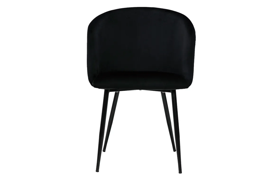 Miliboo Chaise Design-Chaises design noires en tissu velours et métal (lot de 2) VANITY