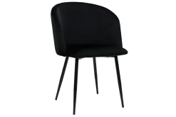 Miliboo Chaise Design-Chaises design noires en tissu velours et métal (lot de 2) VANITY