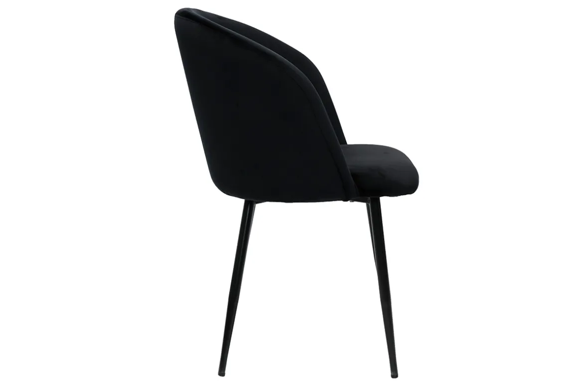 Miliboo Chaise Design-Chaises design noires en tissu velours et métal (lot de 2) VANITY