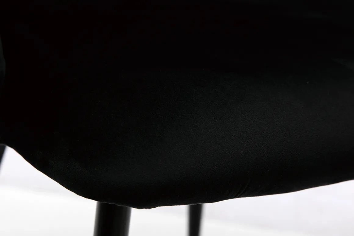 Miliboo Chaise Design-Chaises design noires en tissu velours et métal (lot de 2) VANITY