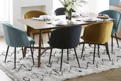 Miliboo Chaise Design-Chaises design noires en tissu velours et métal (lot de 2) VANITY