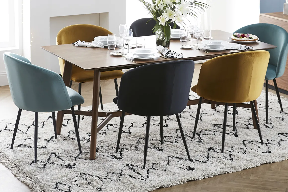 Miliboo Chaise Design-Chaises design noires en tissu velours et métal (lot de 2) VANITY