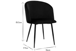 Miliboo Chaise Design-Chaises design noires en tissu velours et métal (lot de 2) VANITY