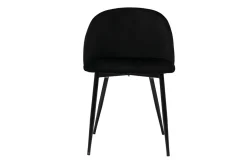 Miliboo Chaise Design-Chaises design noires en tissu velours et métal (lot de 2) CELESTE