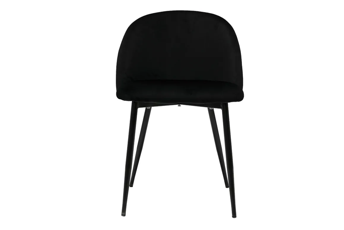 Miliboo Chaise Design-Chaises design noires en tissu velours et métal (lot de 2) CELESTE
