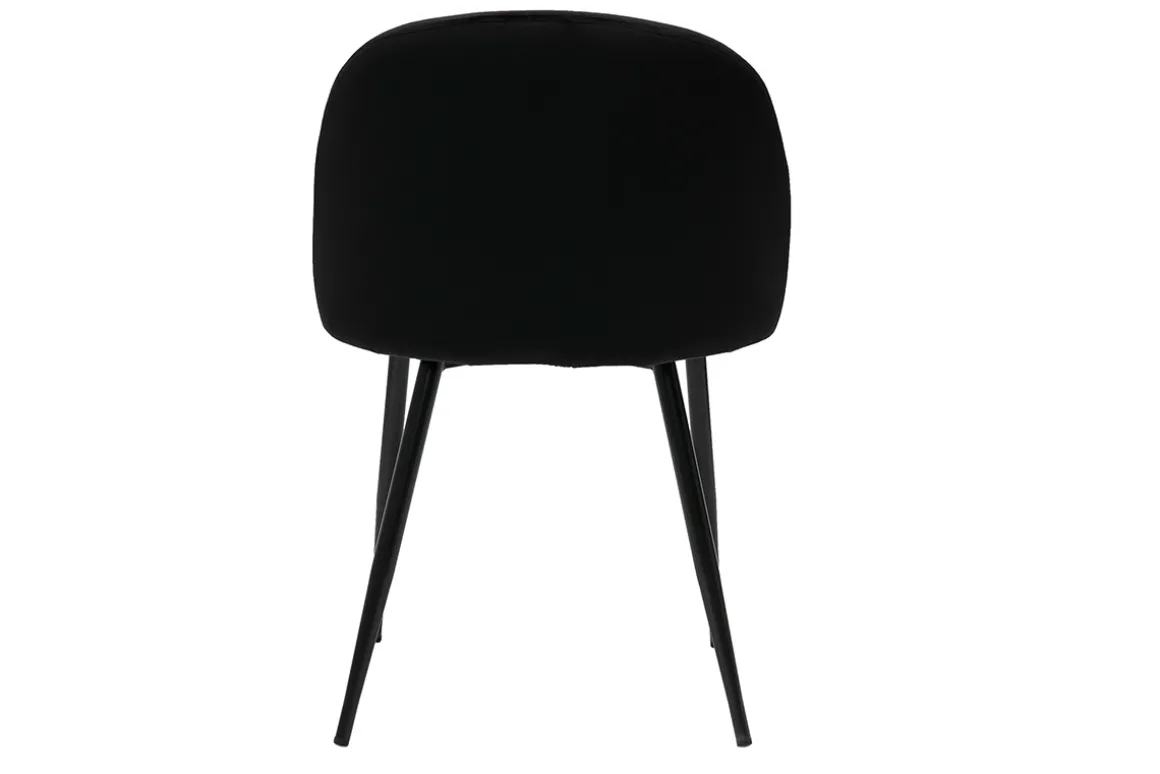 Miliboo Chaise Design-Chaises design noires en tissu velours et métal (lot de 2) CELESTE