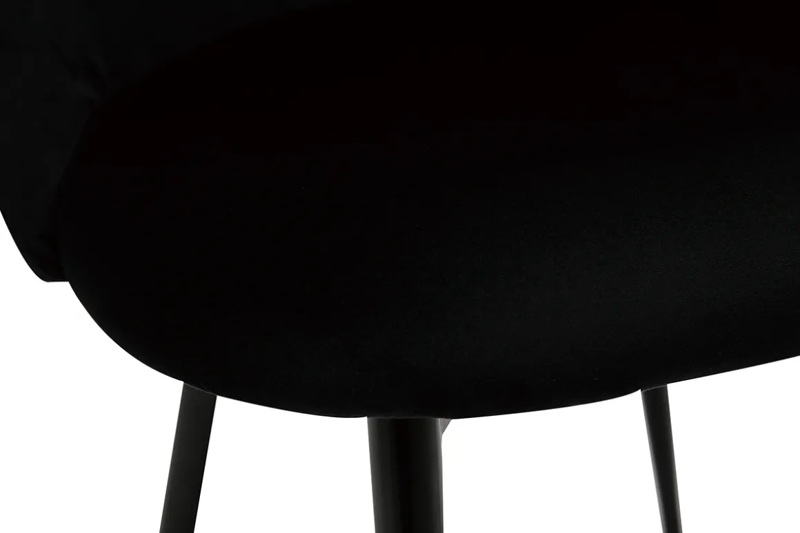 Miliboo Chaise Design-Chaises design noires en tissu velours et métal (lot de 2) CELESTE