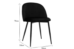 Miliboo Chaise Design-Chaises design noires en tissu velours et métal (lot de 2) CELESTE