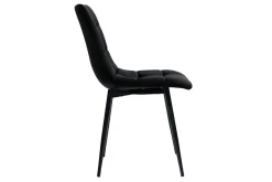 Miliboo Chaise Design-Chaises design noires en tissu velours noir et métal (lot de 2) MAXWELL