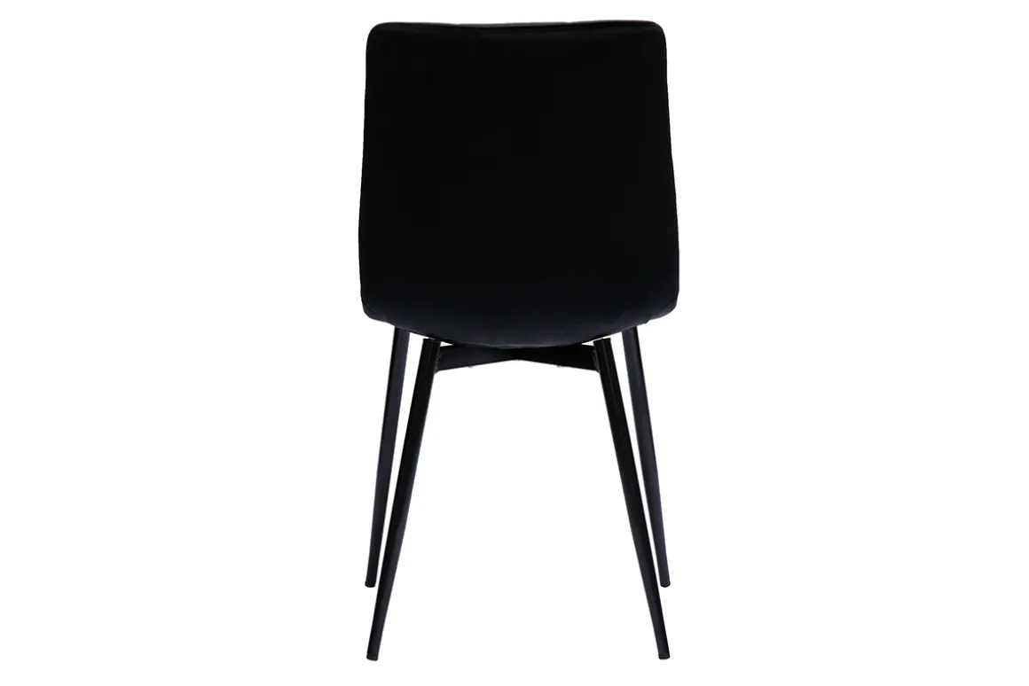 Miliboo Chaise Design-Chaises design noires en tissu velours noir et métal (lot de 2) MAXWELL