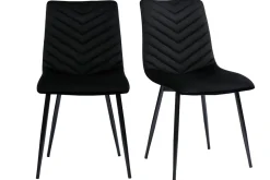 Miliboo Chaise Design-Chaises design noires en tissu velours et métal (lot de 2) PUMPKIN