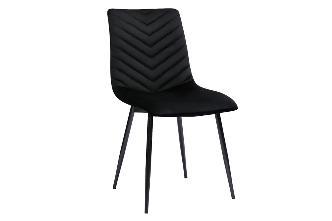 Miliboo Chaise Design-Chaises design noires en tissu velours et métal (lot de 2) PUMPKIN