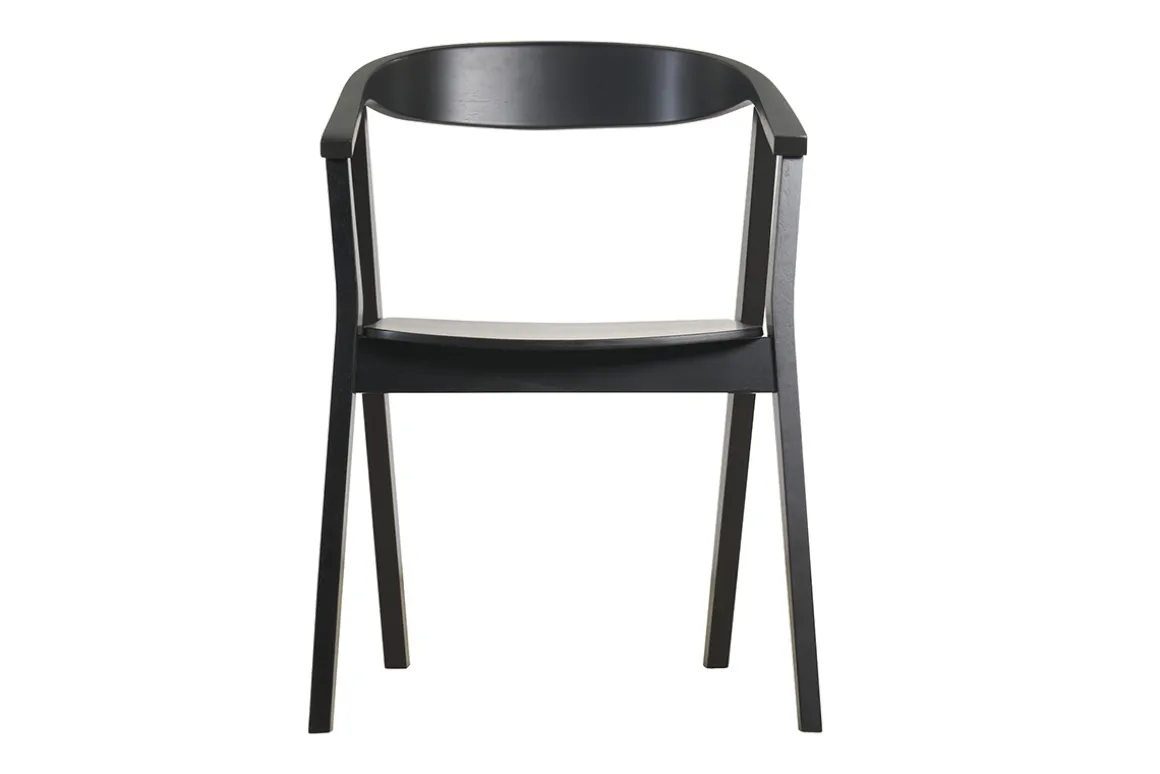 Miliboo Chaise Design-Chaises design noires en bois (lot de 2) BAHIA