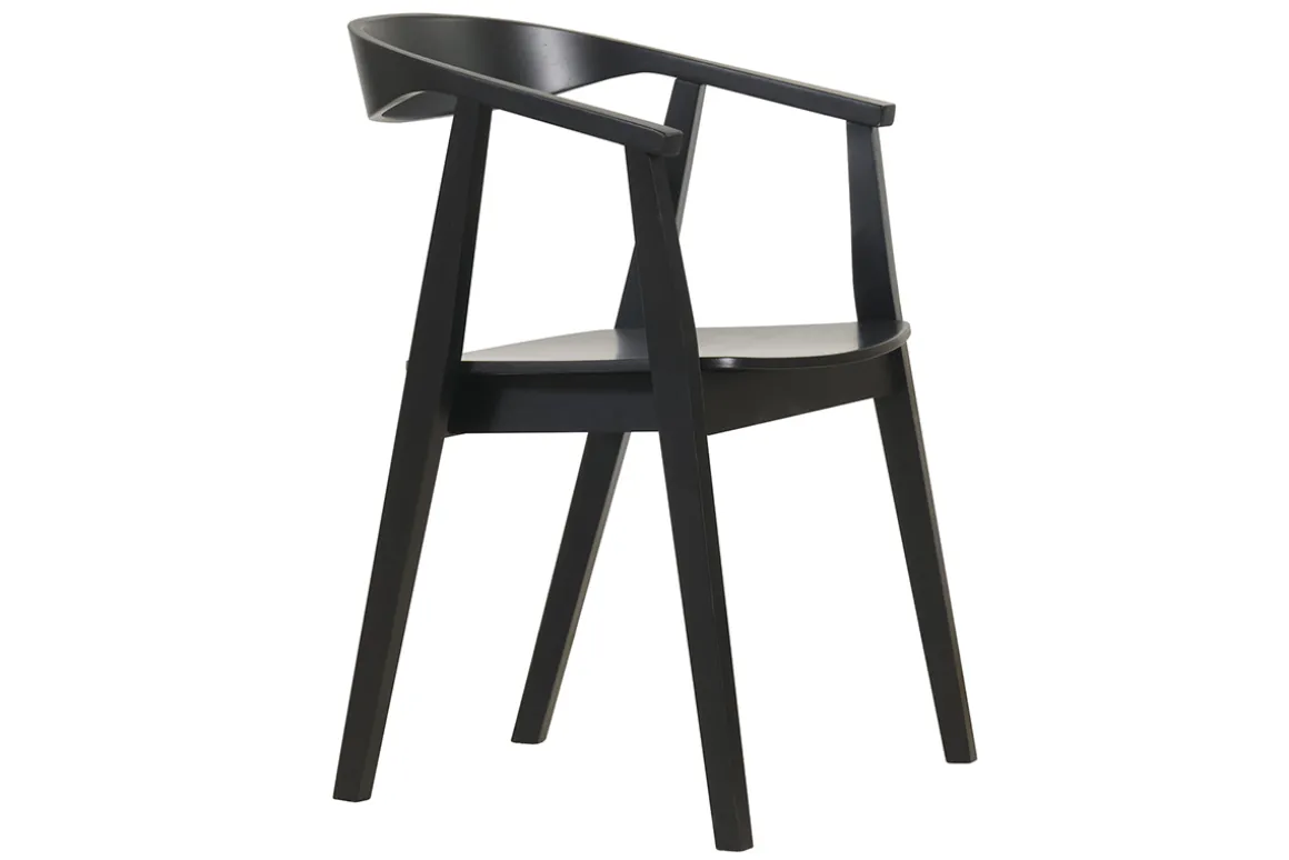 Miliboo Chaise Design-Chaises design noires en bois (lot de 2) BAHIA