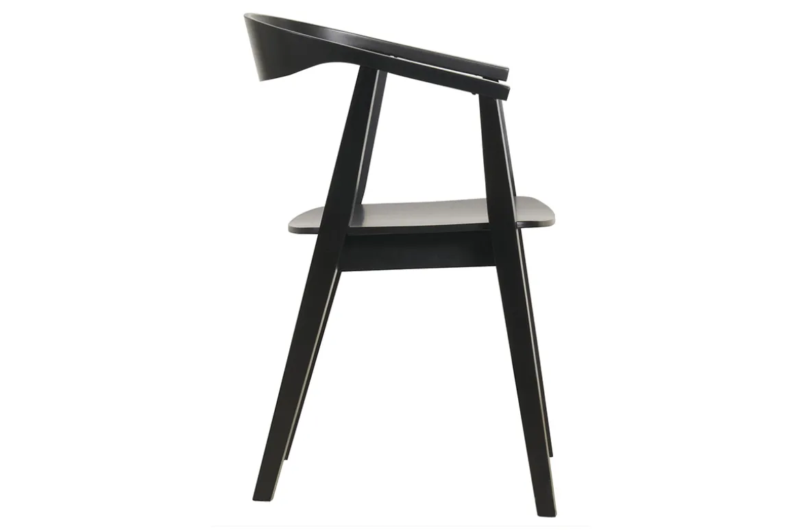 Miliboo Chaise Design-Chaises design noires en bois (lot de 2) BAHIA