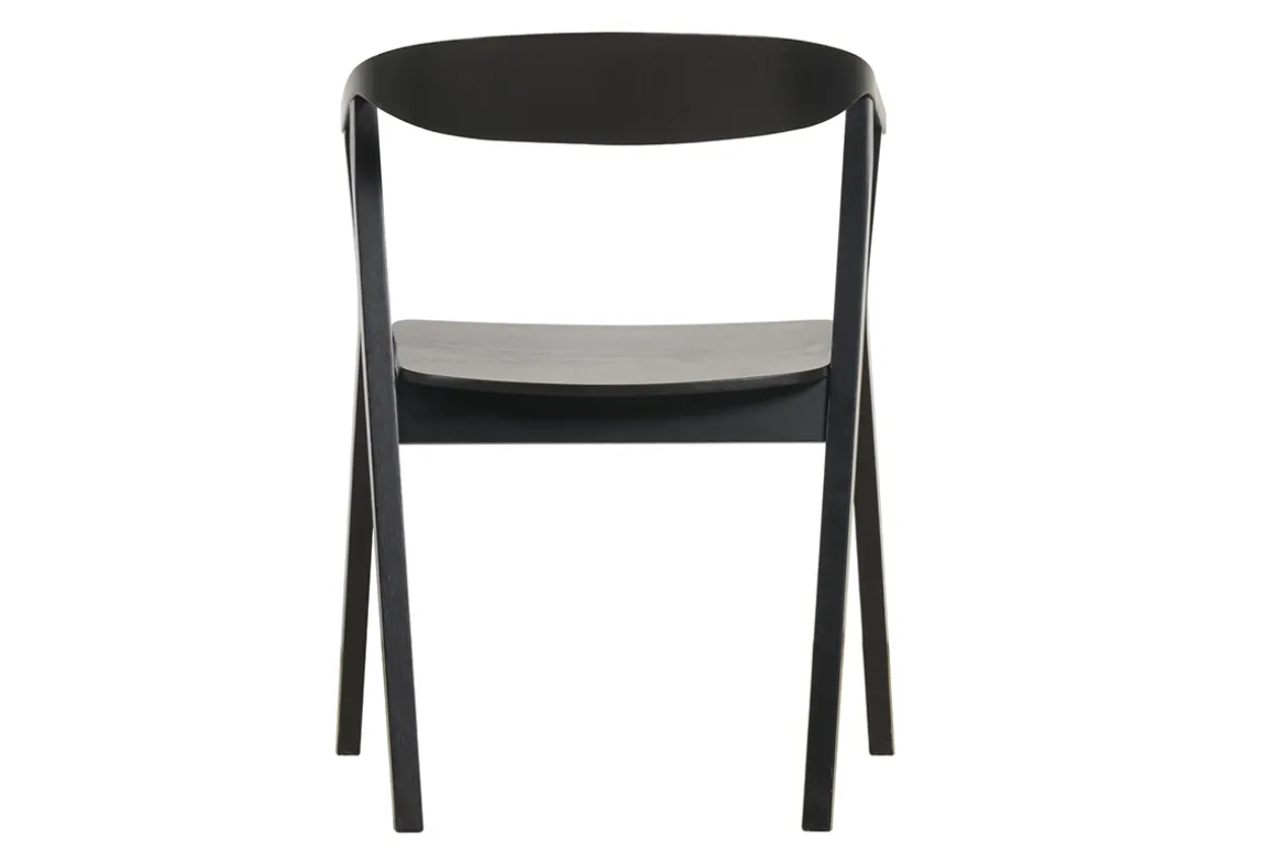 Miliboo Chaise Design-Chaises design noires en bois (lot de 2) BAHIA