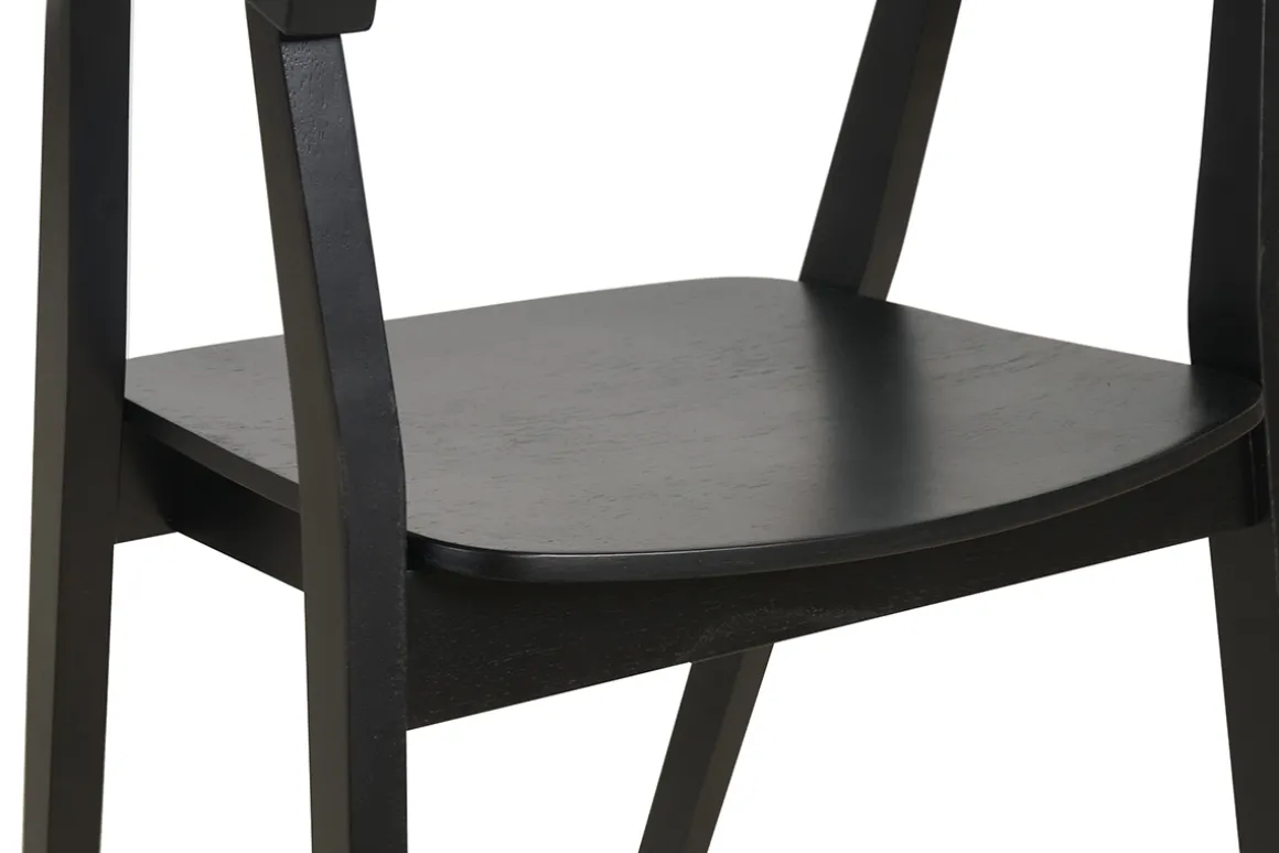 Miliboo Chaise Design-Chaises design noires en bois (lot de 2) BAHIA