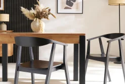 Miliboo Chaise Design-Chaises design noires en bois (lot de 2) BAHIA