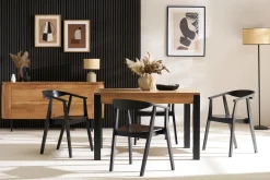 Miliboo Chaise Design-Chaises design noires en bois (lot de 2) BAHIA