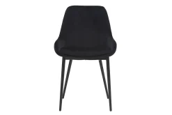 Miliboo Chaise Design-Chaises design noires en tissu velours et métal (lot de 2) HOLO