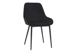 Miliboo Chaise Design-Chaises design noires en tissu velours et métal (lot de 2) HOLO