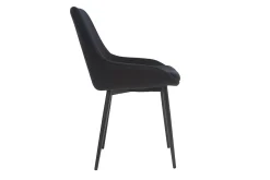 Miliboo Chaise Design-Chaises design noires en tissu velours et métal (lot de 2) HOLO