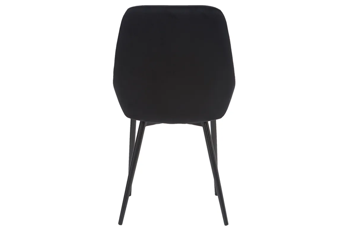 Miliboo Chaise Design-Chaises design noires en tissu velours et métal (lot de 2) HOLO