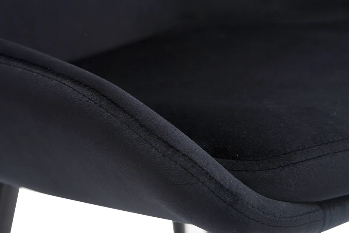 Miliboo Chaise Design-Chaises design noires en tissu velours et métal (lot de 2) HOLO