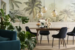 Miliboo Chaise Design-Chaises design noires en tissu velours et métal (lot de 2) HOLO