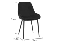 Miliboo Chaise Design-Chaises design noires en tissu velours et métal (lot de 2) HOLO