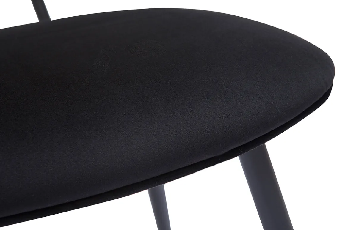 Miliboo Chaise Design-Chaises design noires en tissu velours, métal et cannage rotin naturel (lot de 2) TOLMA