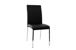 Miliboo Chaise Design-Chaises design noires et métal acier chromé (lot de 2) SIMEA